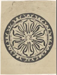 Desenho para um prato de celebração do jubileu de prata da Rainha Wilhelmina