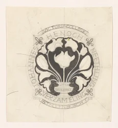 Desenho para uma ex libris por Johannes Henoch Neethling