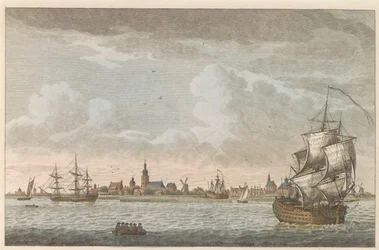 Vista de Hoorn, cerca de 1790 Vista da cidade de Hoorn / Vue dela Ville de Horn, situee sur le bord du Zuiderzee (título no objeto)