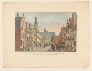 Vista de Langestraat, Câmara Municipal e Grote Kerk em Alkmaar
Langestraat, Câmara Municipal e Grande Igreja em Alkmaar / Maison de ville et Cathédrale d