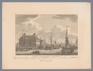 Vista do Nieuwe Stadsherberg no IJ em Amsterdã Nova pousada da cidade em Amsterdã (título no objeto)