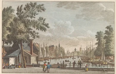 Leuvehaven em Roterdão, ca. 1790
Leuvehaven te Rotterdam / Le Canal dit Leuvenhaven a Rotterdam (título sobre o objecto)