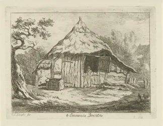 Quinta com porta superior aberta Te Emmen em Drenthe (título no objeto) Paisagens (1-6) (título da série)