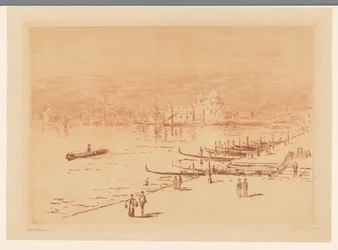 Cais com andarilhos em Veneza