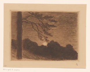 Paisagem com lua nascente