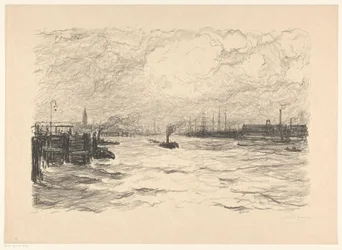 Rebocador no porto de Hamburgo