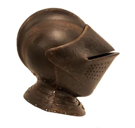 Capacete fechado para o campo, c.1535-40 (aço azulado com dourado, relevo e decoração incisa)