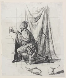 Esboço do apagamento "O Jovem e a Morte"