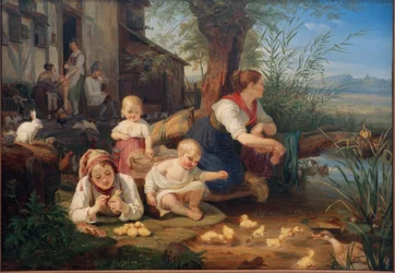 Mãe com filhos