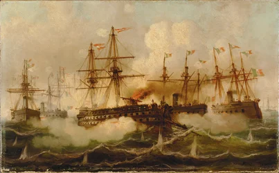 Batalha naval perto de Lissa ... (pintura sobre tela)