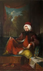Retrato de Yusuf Agah Efendi 1744-1824, segunda metade do 18º cen.