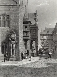 Câmara Municipal, Halberstadt, gravada por E. Joubert, gravada por Cassell & Company Ltd (gravura)