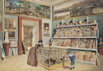 A sala de abside com os tijolos romanos