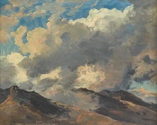 Alemão: Pico de montanha nas nuvens
