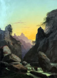 Alemão: Schönau bei Teplitz (Desfiladeiro perto de Schönau) Schönau near Teplitz