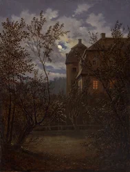 Schloss Milkel ao luar, ca. 1833-35.