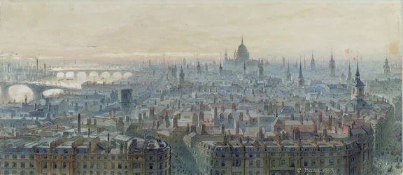 Panorama de Londres a partir do topo do monumento, olhando para o oeste, 1848