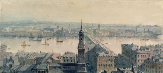 Vista, de, londres, de, monumento, olhar, sul, 1848