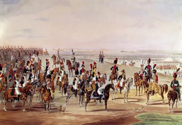 Quadro geral da cavalaria francesa, cerca de 1809 Ilustração de Carl-Heinrich Rahl (1779-1843) após Wilhem von Kobell (1766-1855). Dim. 0,49x0,7 m. Paris, Musee de l