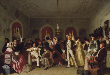 A sala de espera de primeira e segunda classe, c.1860
