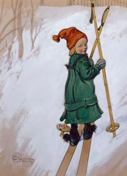 Menina esquiando