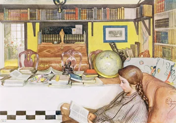 A sala de leitura, pub. em &39;Lasst Licht Hinin&39; (&39;Deixe entrar mais luz&39;), 1909