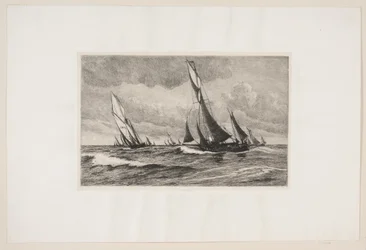 Dinamarquês: Barcos de pesca no mar