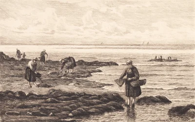 Dinamarquês: Pescadores de camarão na Bretanha