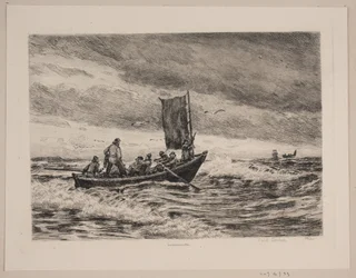 Barco de pesca no surf