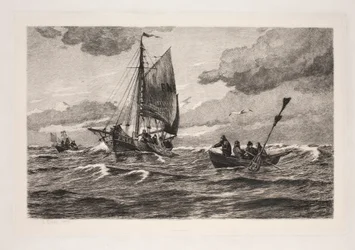 Pescadores no mar