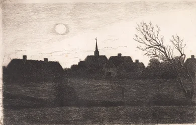 Igreja Hornbæk, noite de verão