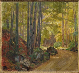 Caminho no bosque (pintura sobre tela)