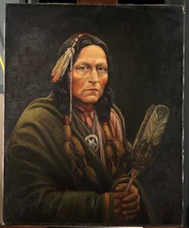 Homem de Osage, Bro-Ga-Hee-Ge (óleo sobre tela)