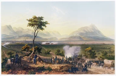 Captura de Monterey, de The War Between the United States and Mexico, pub. 1851 (litografia colorida)