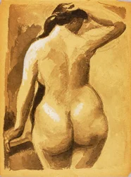 Vista traseira de um nu feminino