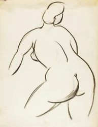Nu feminino, vista traseira