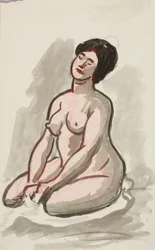 Nu feminino, sentado