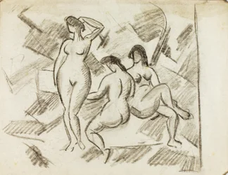 Grupo de três nus femininos