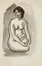 Nu feminino sentado
