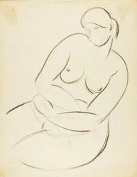 Nu feminino sentado