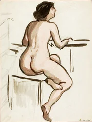 Nu feminino sentado