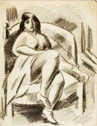 Nu feminino sentado