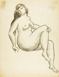 Nu feminino sentado