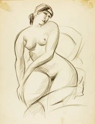 Nu feminino sentado
