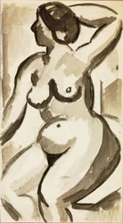 Nu feminino sentado