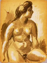 Nu feminino sentado