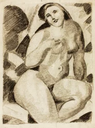Nu feminino sentado