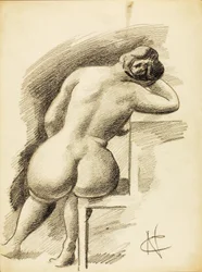 Nu feminino sentado
