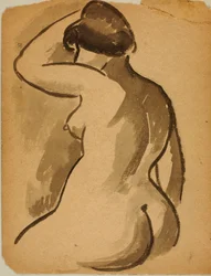 Nu feminino sentado