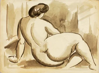 Nu feminino sentado
